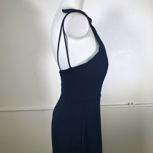 Hayley Paige Mock Neck Strappy Back Crepe Dress - Picture 3 of 11